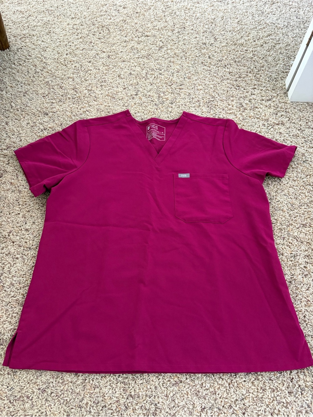 Figs Catarina scrub top, dark magenta, XL